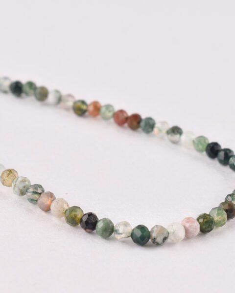Indian Agate Faceted Round Approx 3mm Beads Approx 38 cm Strand