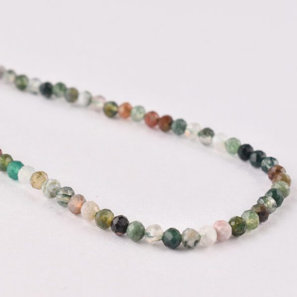 Indian Agate Faceted Round Approx 3mm Beads Approx 38 cm Strand