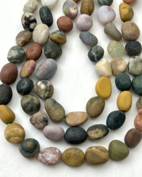 Ocean Jasper Matt Nuggets Approx 8 x 10 - 10 x 12mm Approx 38cm Strand