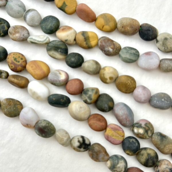 Ocean Jasper Matt Nuggets Approx 8 x 10 - 10 x 12mm Approx 38cm Strand - Image 3
