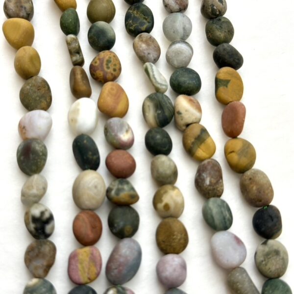 Ocean Jasper Matt Nuggets Approx 8 x 10 - 10 x 12mm Approx 38cm Strand - Image 2
