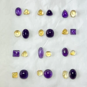 Amethyst and Citrine Mixed Shape Ring Size Cabochons 2pcs- Select Your Own