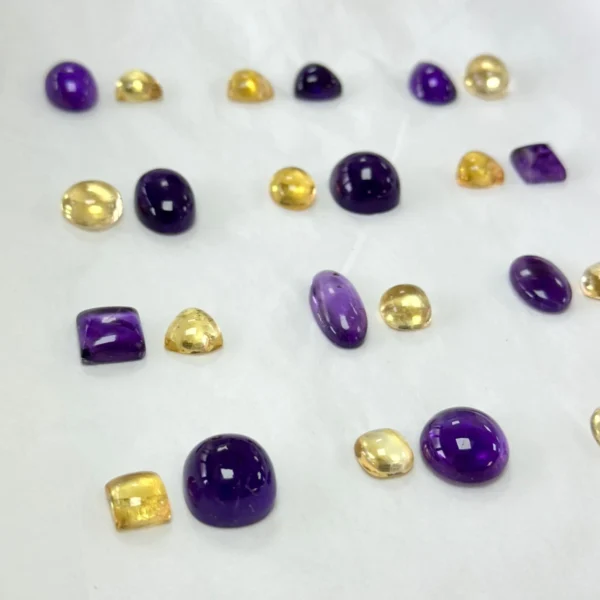 Amethyst and Citrine Mixed Shape Ring Size Cabochons 2pcs- Select Your Own - Image 4