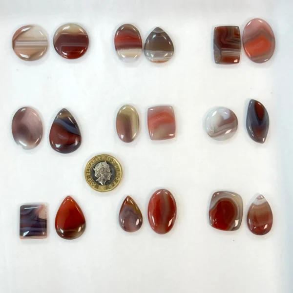Botswana Agate Mixed Shape Cabochons 2pcs - Select Your Own - Image 2