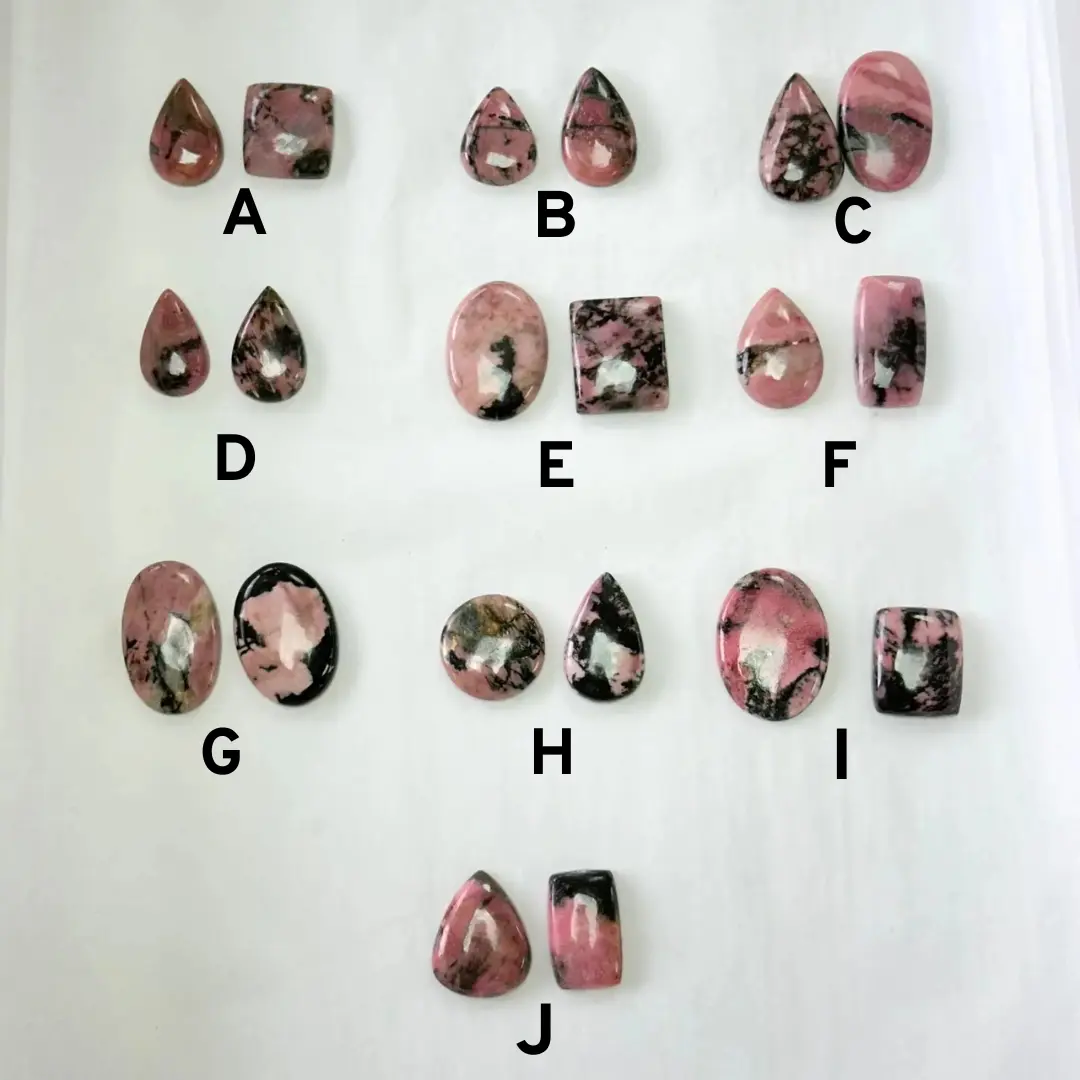Rhodonite Mixed Shape Cabochons 2pcs - Select Your Own - Image 3