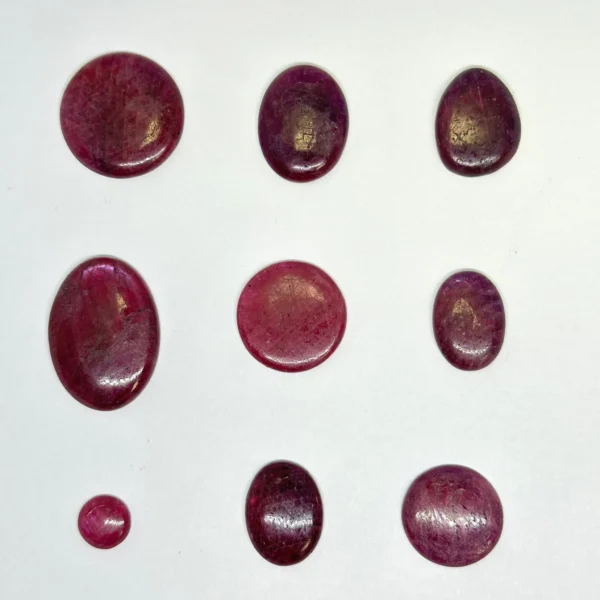 Ruby Cabochons Mixed Sizes - Select your own