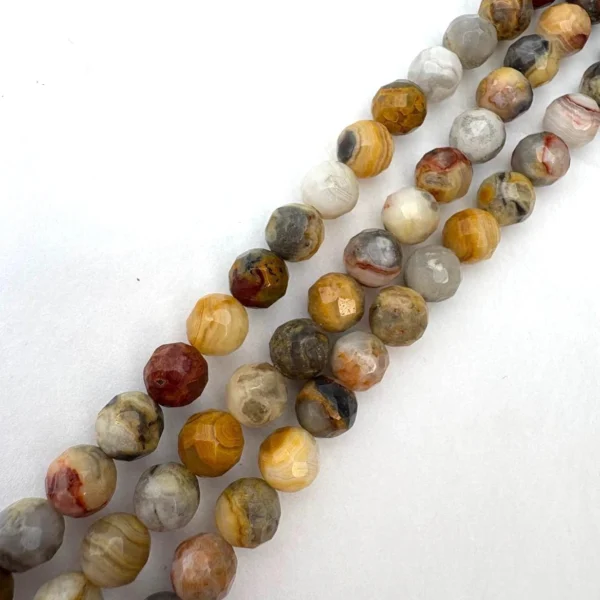 Crazy Agate Faceted Round Approx 6mm Beads Approx 39cm Strand - Image 3