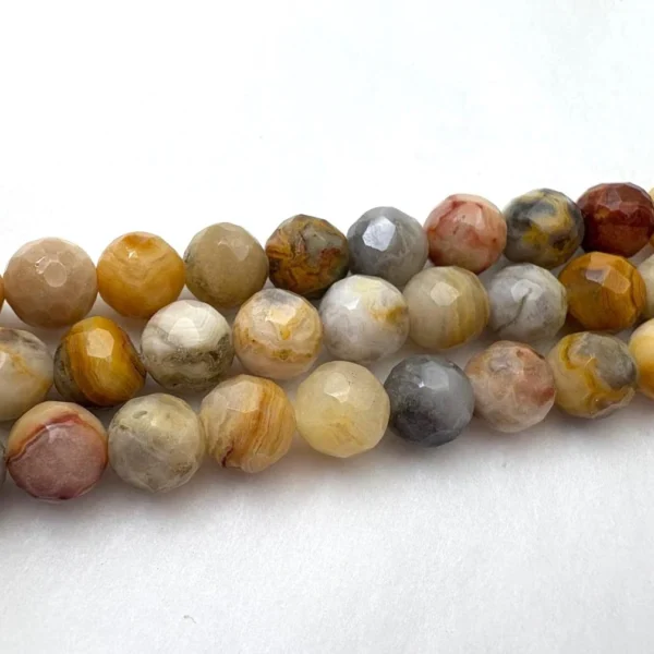 Crazy Agate Faceted Round Approx 6mm Beads Approx 39cm Strand