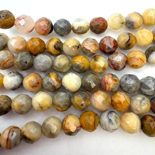 Crazy Agate Faceted Round Approx 6mm Beads Approx 39cm Strand - Image 2