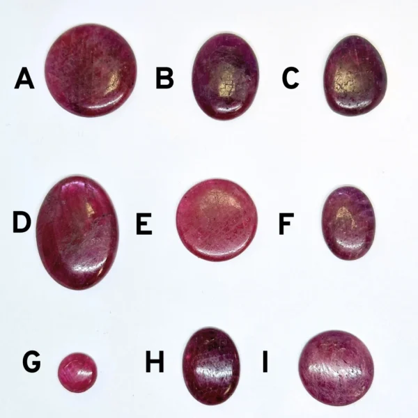 Ruby Cabochons Mixed Sizes - Select your own - Image 3