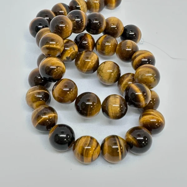 Tigers Eye Smooth Round Beads Approx 10mm 38cm Strand