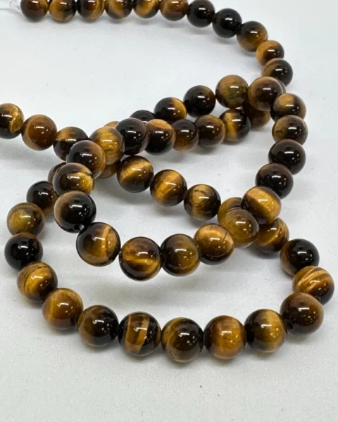 Tigers Eye Smooth Round Beads Approx 6mm  38cm Strand