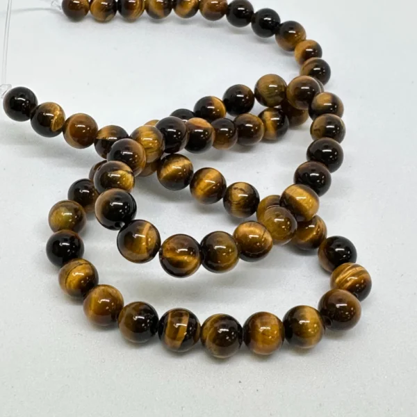 Tigers Eye Smooth Round Beads Approx 6mm  38cm Strand