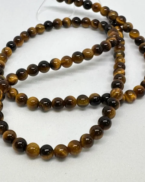 Tigers Eye Smooth Round Beads Approx 4mm  38cm Strand