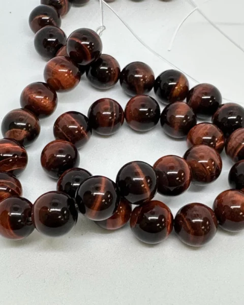 Red Tigers Eye Smooth Round Beads Approx 10mm 38cm Strand