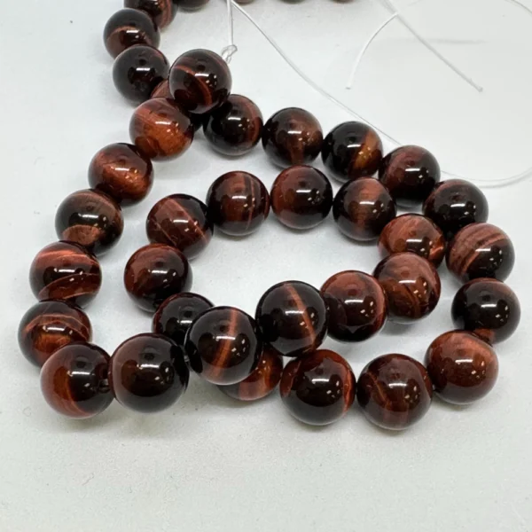 Red Tigers Eye Smooth Round Beads Approx 10mm 38cm Strand