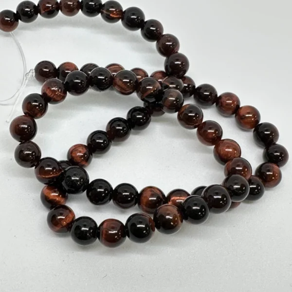 Red Tigers Eye Smooth Round Beads Approx 6mm 38cm Strand