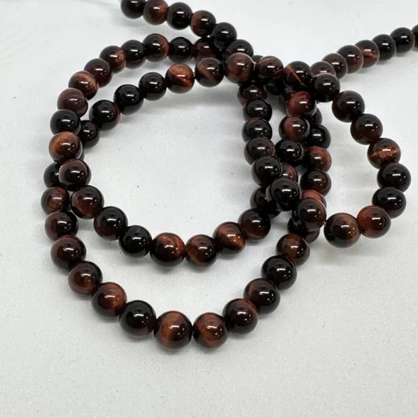 Red Tigers Eye Smooth Round Beads Approx 4mm 38cm Strand