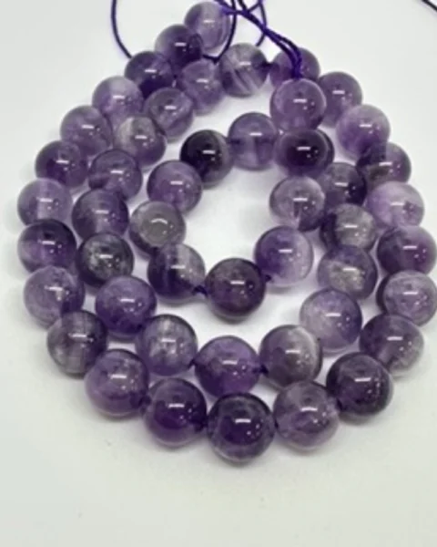 Chevron Amethyst Smooth Round Beads Approx 4mm 38cm Strand