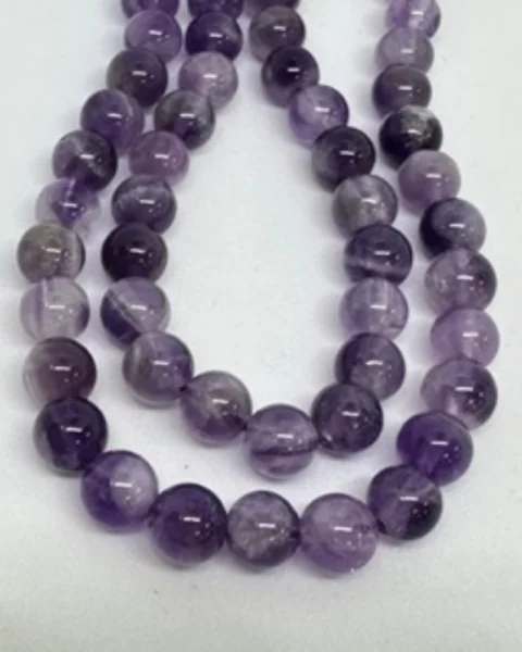 Chevron Amethyst Smooth Round Beads Approx 6mm 38cm Strand