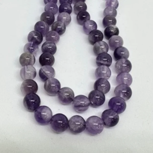 Chevron Amethyst Smooth Round Beads Approx 6mm 38cm Strand