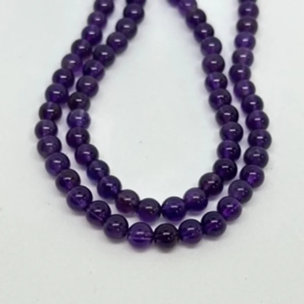 Amethyst Smooth Round Beads Approx 4mm 38cm Strand
