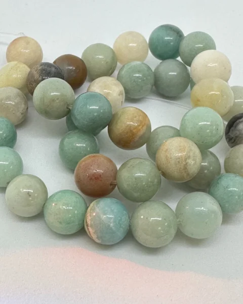 Multi Amazonite Smooth Round Beads Approx 10mm 38cm Strand