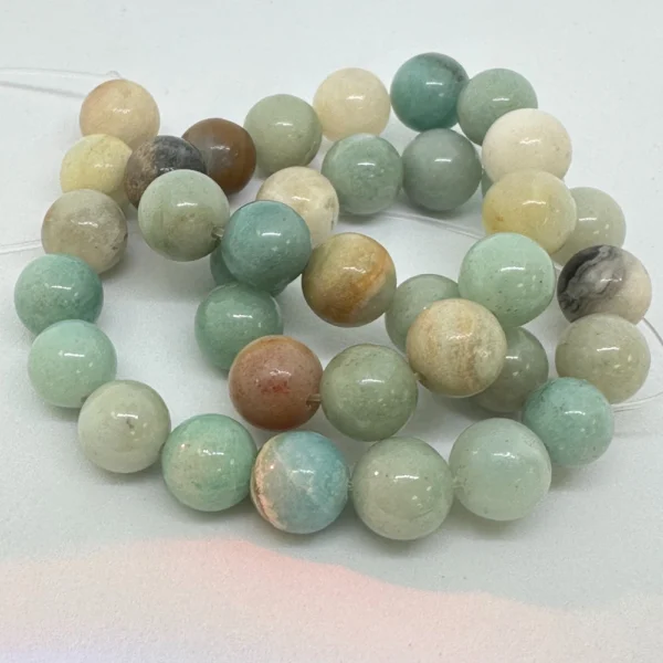 Multi Amazonite Smooth Round Beads Approx 10mm 38cm Strand