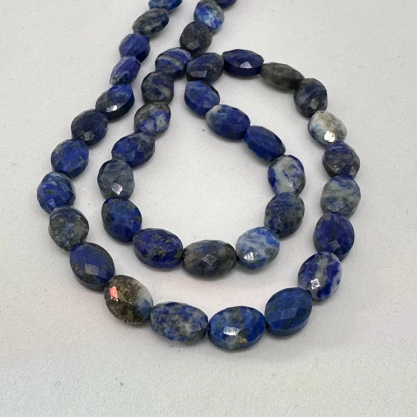 Lapis Lazuli Faceted Oval Beads Approx 6 x 8mm 38cm Strand