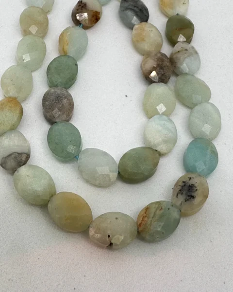 Multi Amazonite Faceted Oval Beads Approx 6 x 8mm 38cm Strand