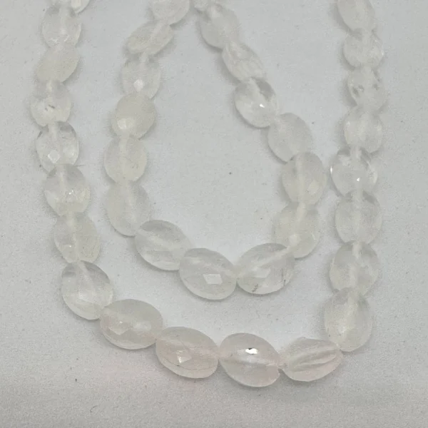 Quartz Faceted Oval Beads Approx 6 x 8mm 38cm Strand