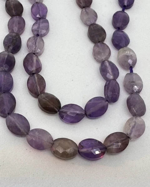 Amethyst Faceted Oval Beads Approx 6 x 8mm 38cm Strand
