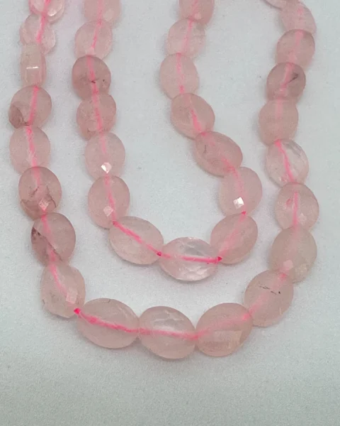 Rose Quartz Faceted Oval Beads Approx 6 x 8mm 38cm Strand