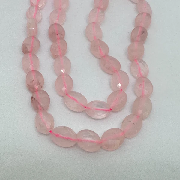 Rose Quartz Faceted Oval Beads Approx 6 x 8mm 38cm Strand