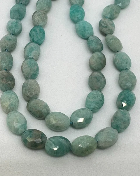 Amazonite Faceted Oval Beads Approx 6 x 8mm 38cm Strand