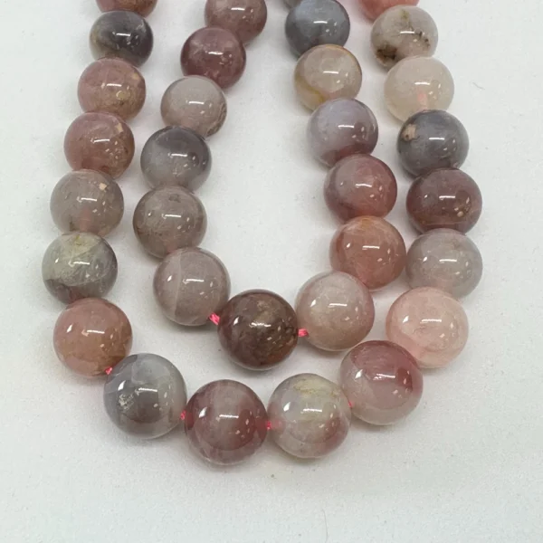 Mixed Rose Quartz ( Madagascar) Smooth Round Beads Approx 8mm 38cm Strand