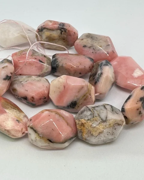 Pink Opal Freeform Mixed Shape Beads Approx 20 x 26mm 38cm Strand