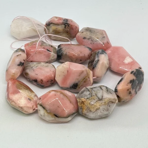 Pink Opal Freeform Mixed Shape Beads Approx 20 x 26mm 38cm Strand
