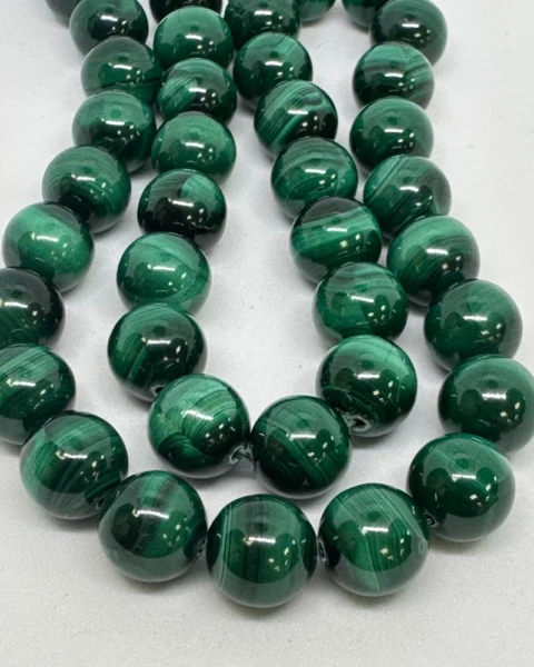 Premium Malachite Smooth Round Beads Approx 10mm 38cm Strand