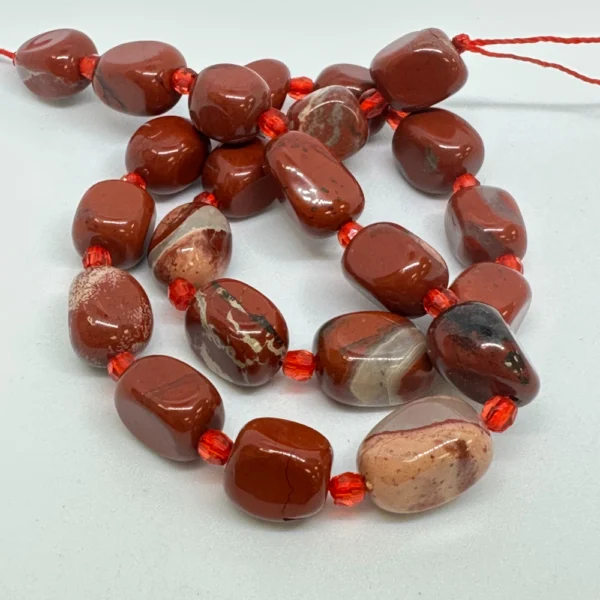 Red Jasper Nugget Beads Approx 9 x 13mm 38cm Strand