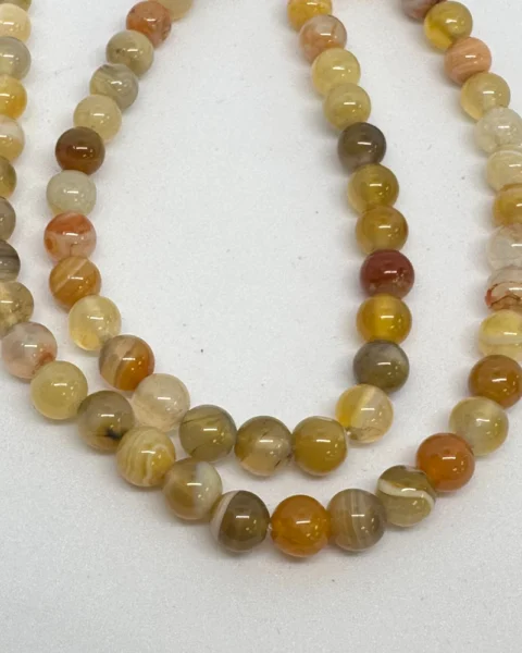 Yellow Botswana Agate Smooth Round Beads Approx 6mm 38cm Strand