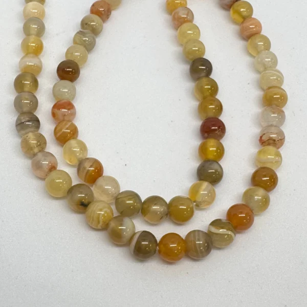 Yellow Botswana Agate Smooth Round Beads Approx 6mm 38cm Strand
