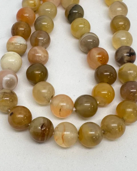 Yellow Botswana Agate Smooth Round Beads Approx 8mm 38cm Strand