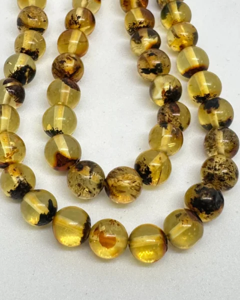 Amber Smooth Round Beads Approx 6mm 38cm Strand