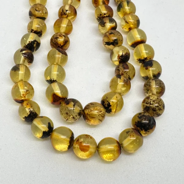 Amber Smooth Round Beads Approx 6mm 38cm Strand