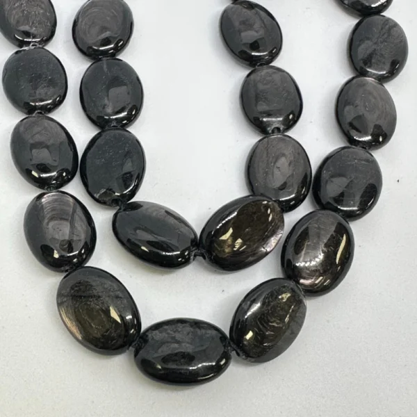 Hypersthene Puffy Oval Beads Approx 12 x 16mm 38cm Strand