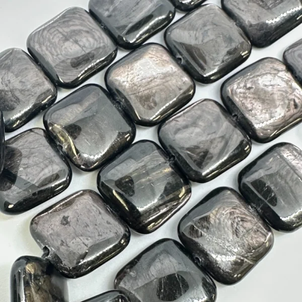 Hypersthene Puffy Square Beads Approx 18 x18mm 38cm Strand