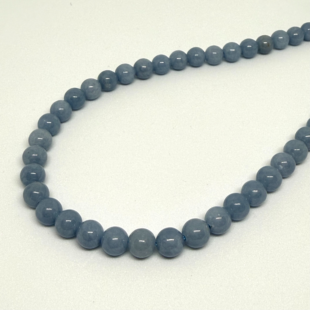 Angelite Smooth Round Beads Approx 6mm 38cm Strand CHINA