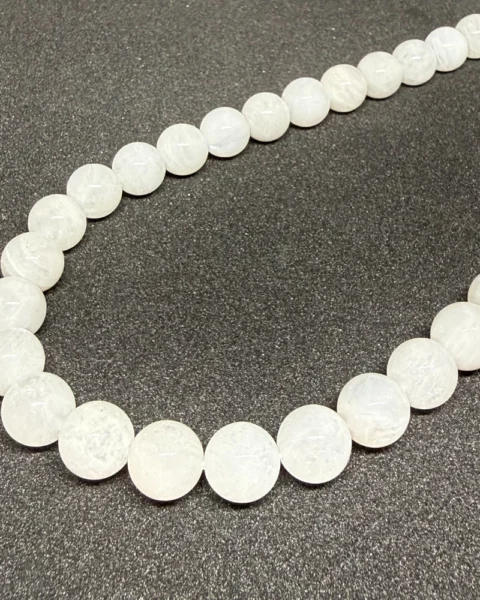 White Moonstone Smooth Round Beads Approx 8mm 38cm Strand CHINA