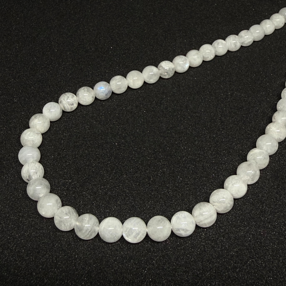 White Moonstone Smooth Round Beads Approx 6mm 38cm Strand CHINA